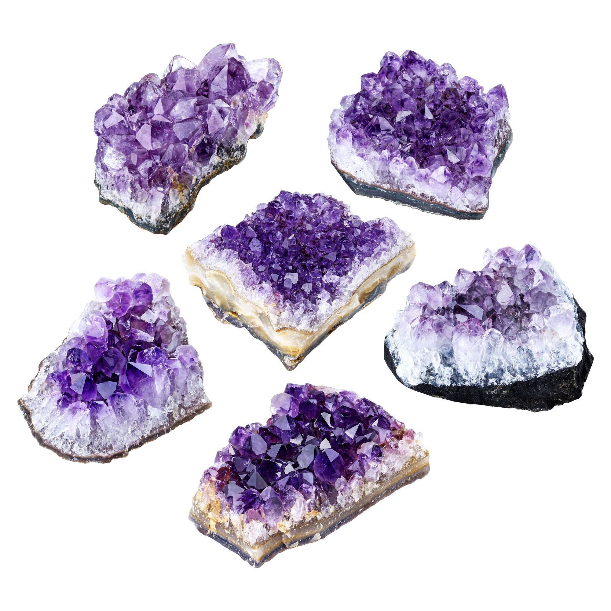 Amazon.com: CrystalTears 紫水晶水晶地極簇原始紫水晶岩石英療癒水晶